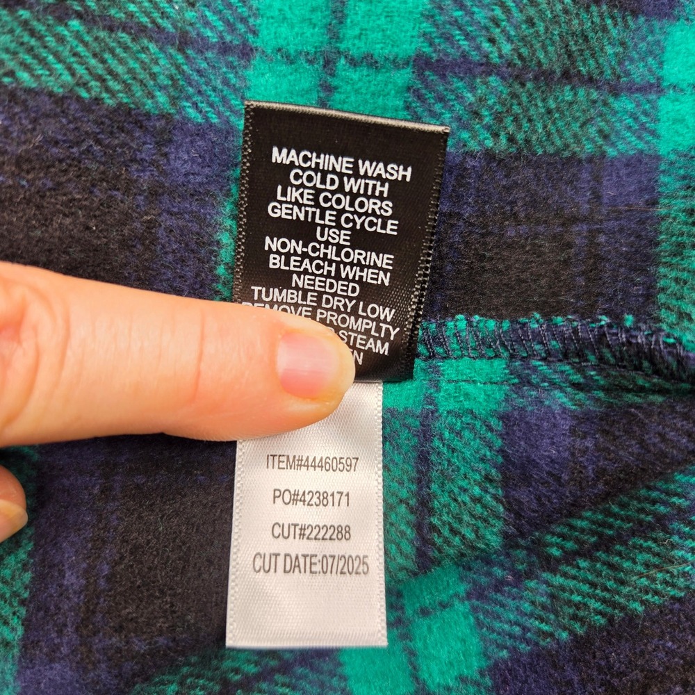 Torrid Women's 5X Plaid Flannel Shacket 100% Cotton Teal Black Shirt Jacket - Picture 12 of 12